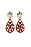 Gold Finished Rubby AD Earrings By PTJ