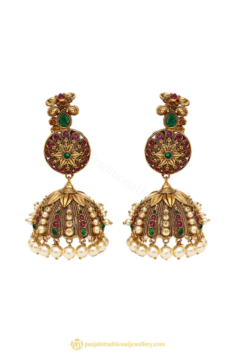 Gold Finished Earrings by PTJ