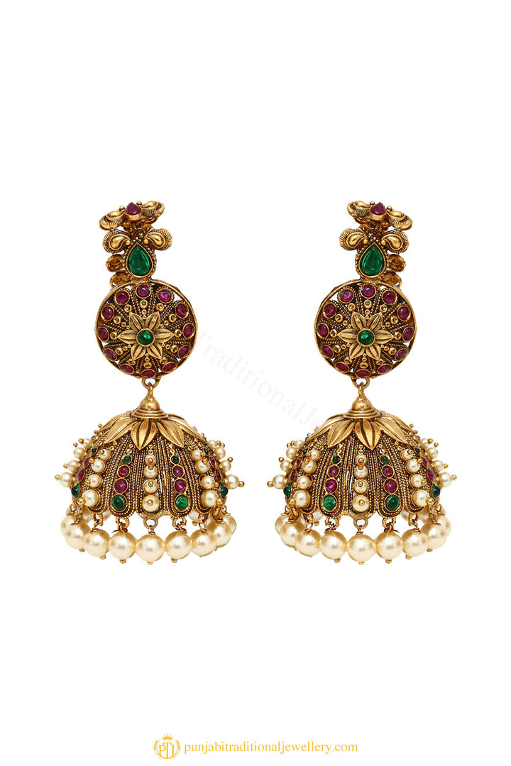 Gold Finished Earrings by PTJ