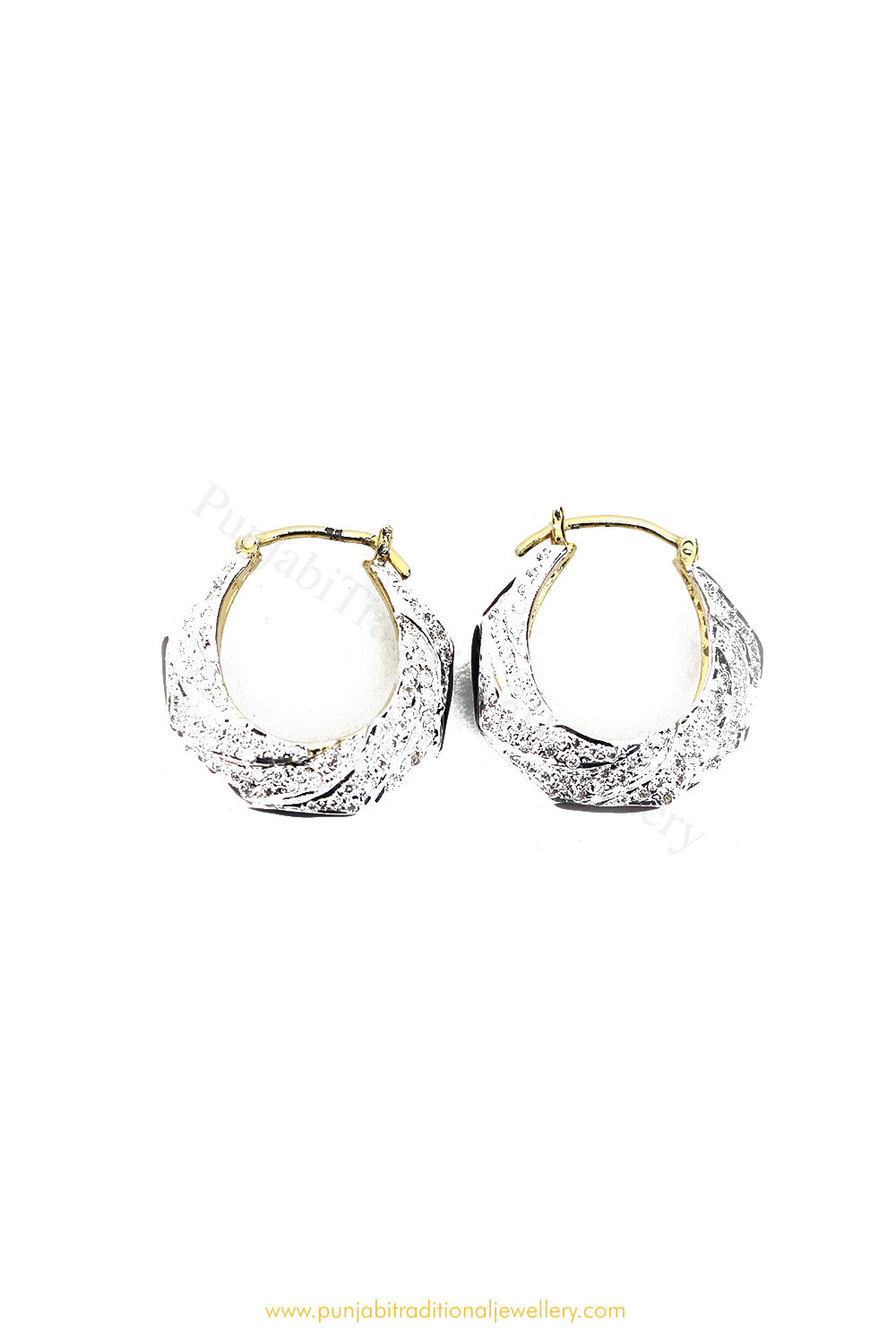 Gold Finished AD Bali Earrings By PTJ