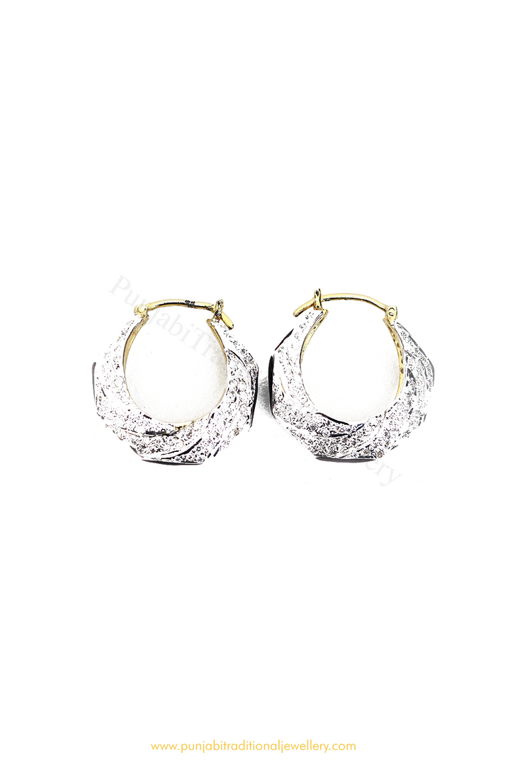 Gold Finished AD Bali Earrings By PTJ