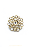 Gold Finished Kundan Ring By PTJ