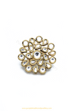Gold Finished Navratan Kundan Ring By PTJ