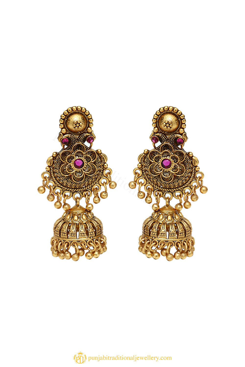 Gold Finished Earrings by PTJ