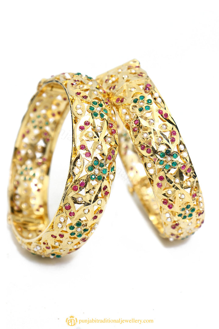 Gold Finished Bangles by PTJ