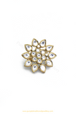 Gold Finished Kundan Ring By PTJ