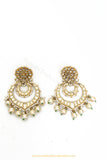 Gold Finished Pearl Kundan Earrings by PTJ