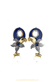 Gold Finished Blue AD Earrings By PTJ