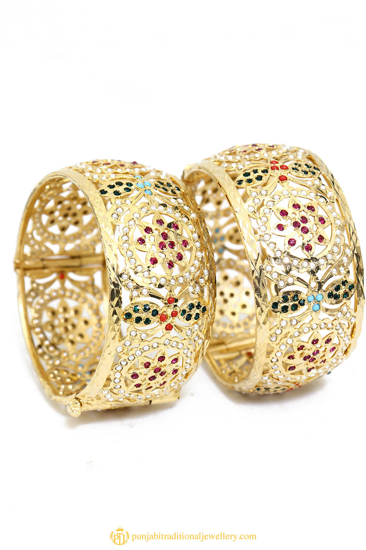 Gold Finished Bangles by PTJ