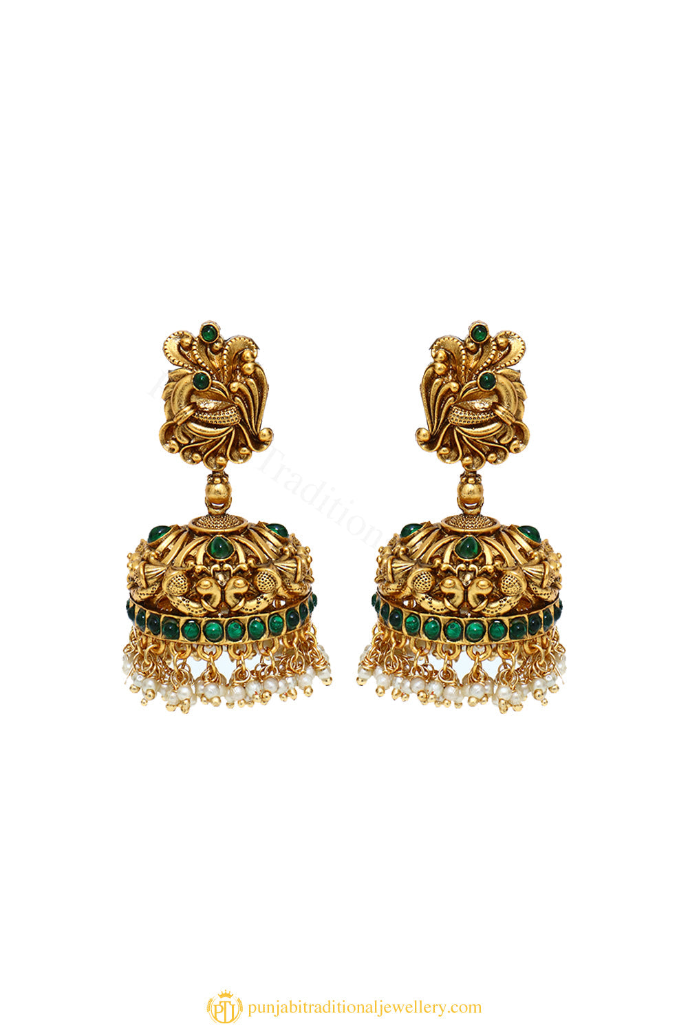 Gold Finished Earrings by PTJ
