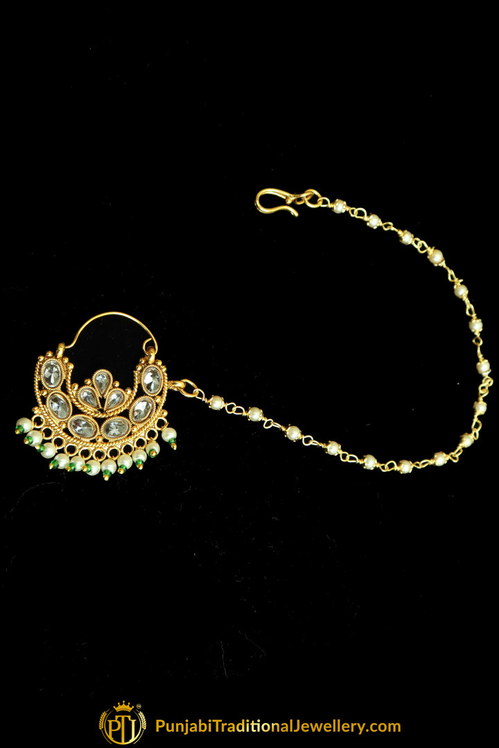 Gold Finished Polki Nath| Punjabi Traditional Jewellery Exclusive