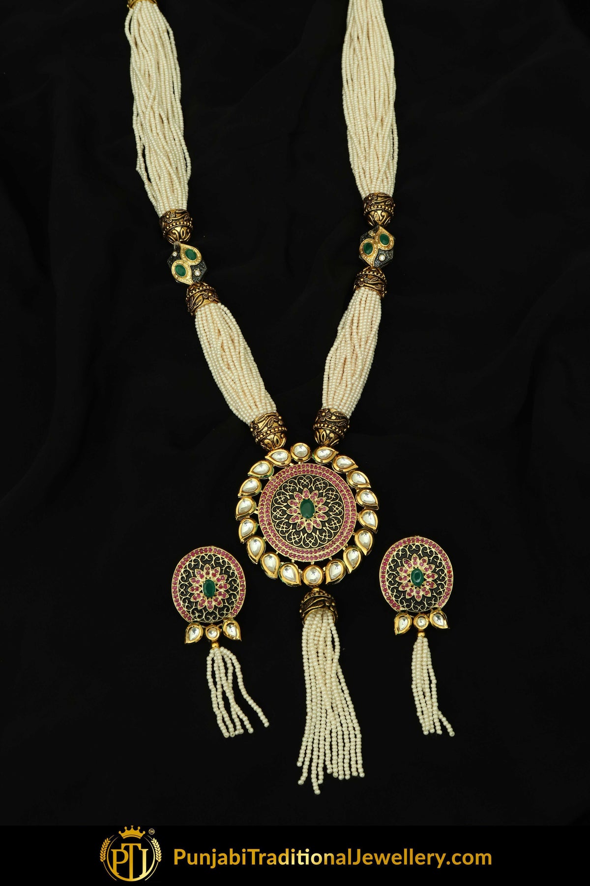 Kabirah Kundan Mala Necklace & Earrings | Punjabi Traditional Jewellery Exclusive