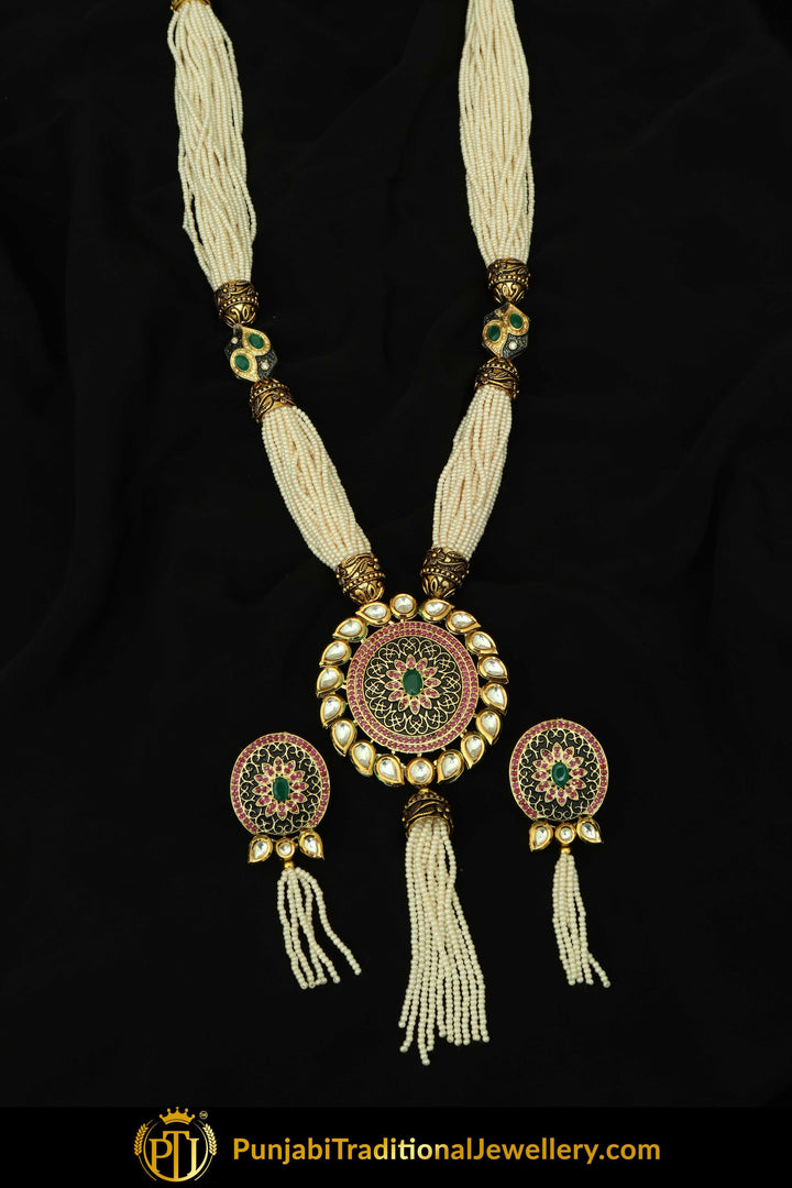 Kabirah Kundan Mala Necklace & Earrings | Punjabi Traditional Jewellery Exclusive