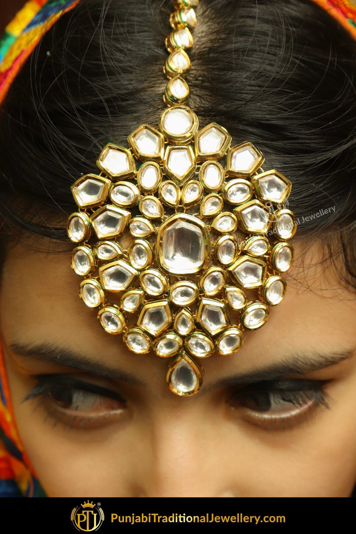 Gold Finished Kundan Tikka | Punjabi Traditional Jewellery Exclusive
