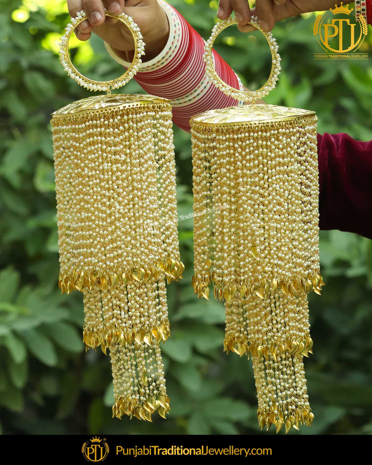 Gold Finished Pearl Pippal Patti Bridal Kalira | Punjabi Traditional Jewellery Exclusive