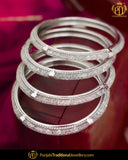 Silver Jercon Bangle Set (Both Hand Pair) | Punjabi Traditional Jewellery Exclusive