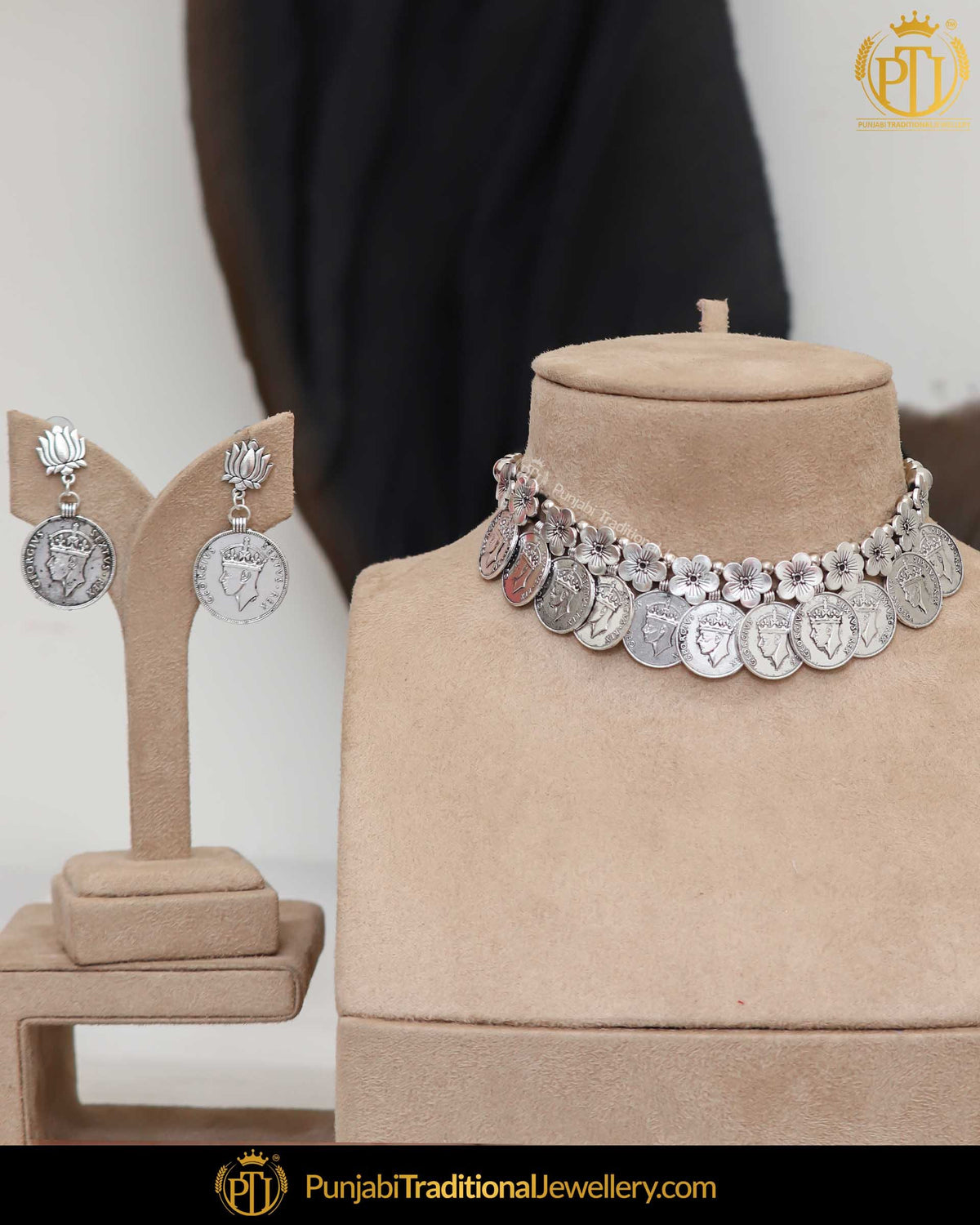 Oxidised Silver Afghan Choker Necklace set | Punjabi Traditional Jewellery Exclusive