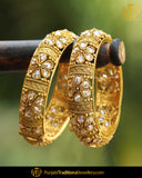 Champagne Stone Johda bangles Openable Bangles (Pair) | Punjabi Traditional Jewellery Exclusive