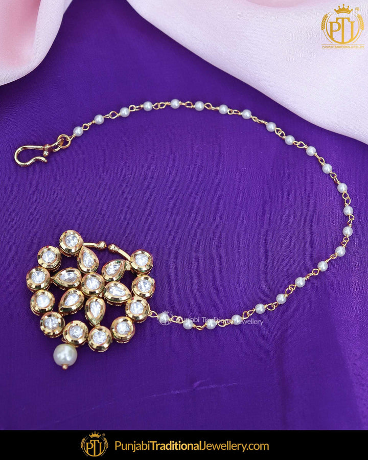 Gold Finished Kundan Pearl Nath | Punjabi Traditional Jewellery Exclusive