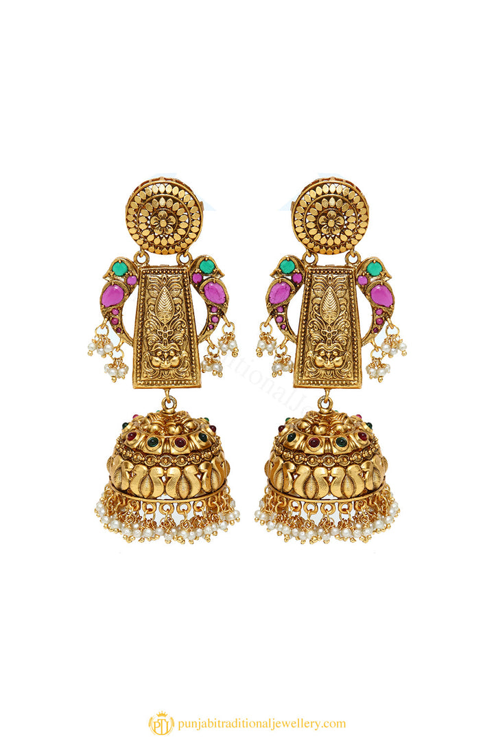 Gold Finished Earrings by PTJ