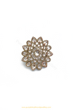 Gold Finished Navratan Kundan Ring By PTJ