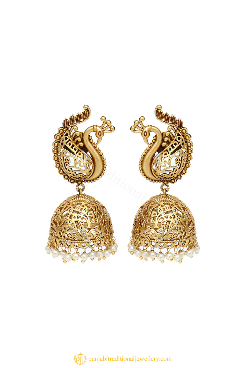 Gold Finished Earrings by PTJ