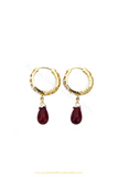 Gold Finished Ruby AD Bali Earrings By PTJ