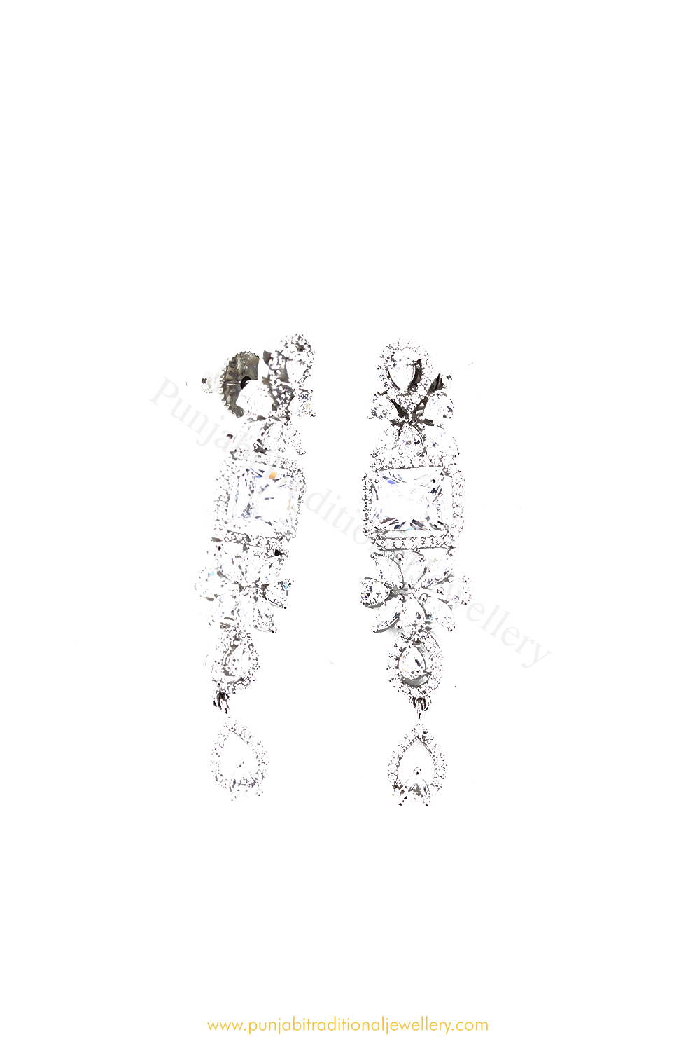 Gold Finished AD Earrings By PTJ