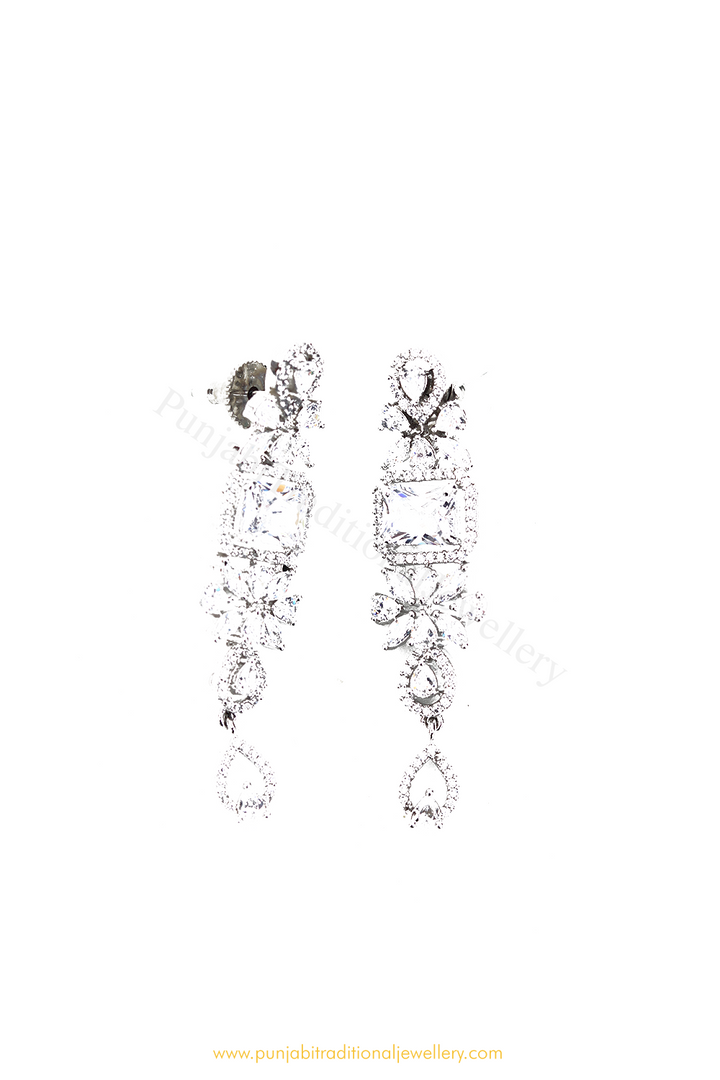 Gold Finished AD Earrings By PTJ