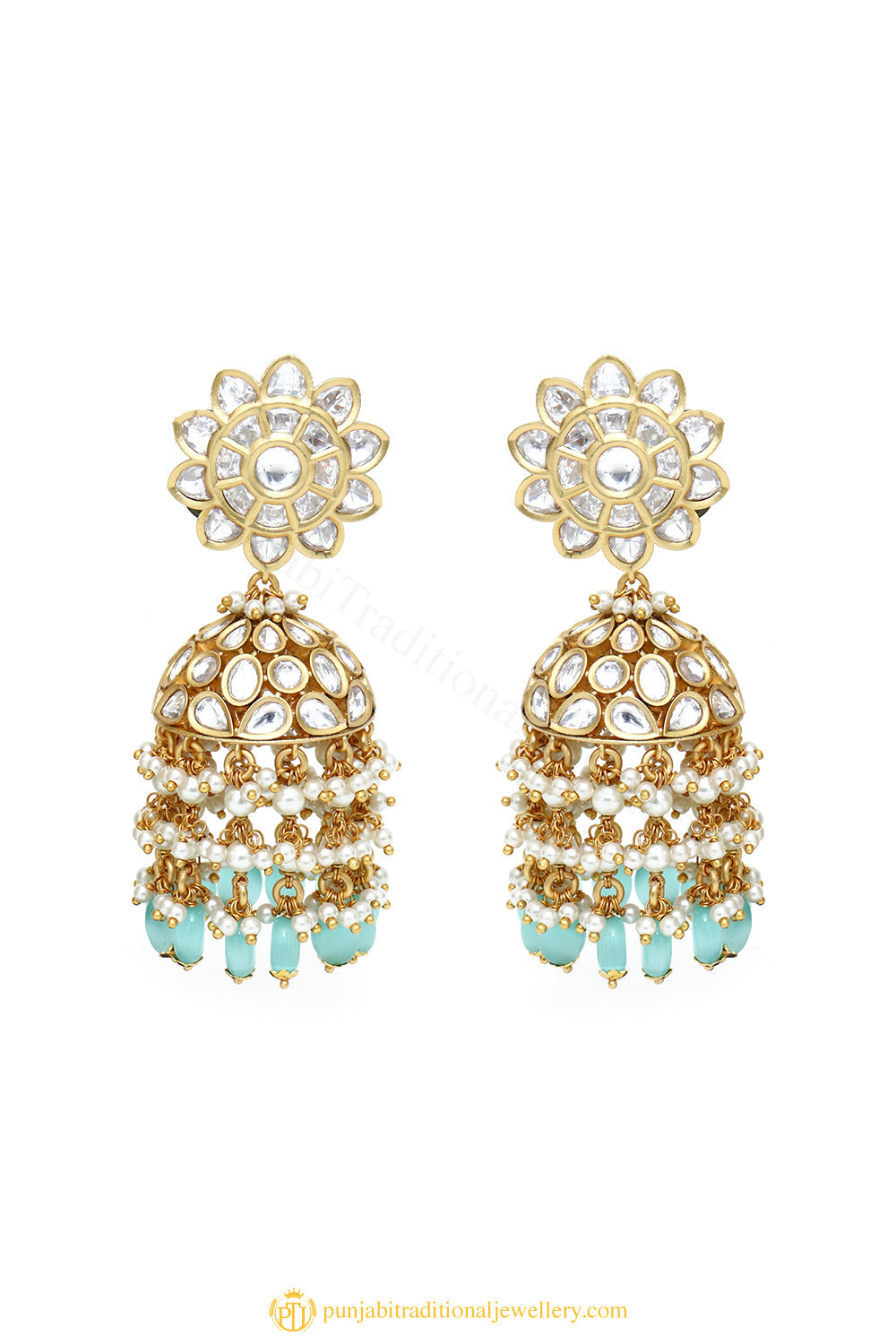 Gold Finished Earrings by PTJ