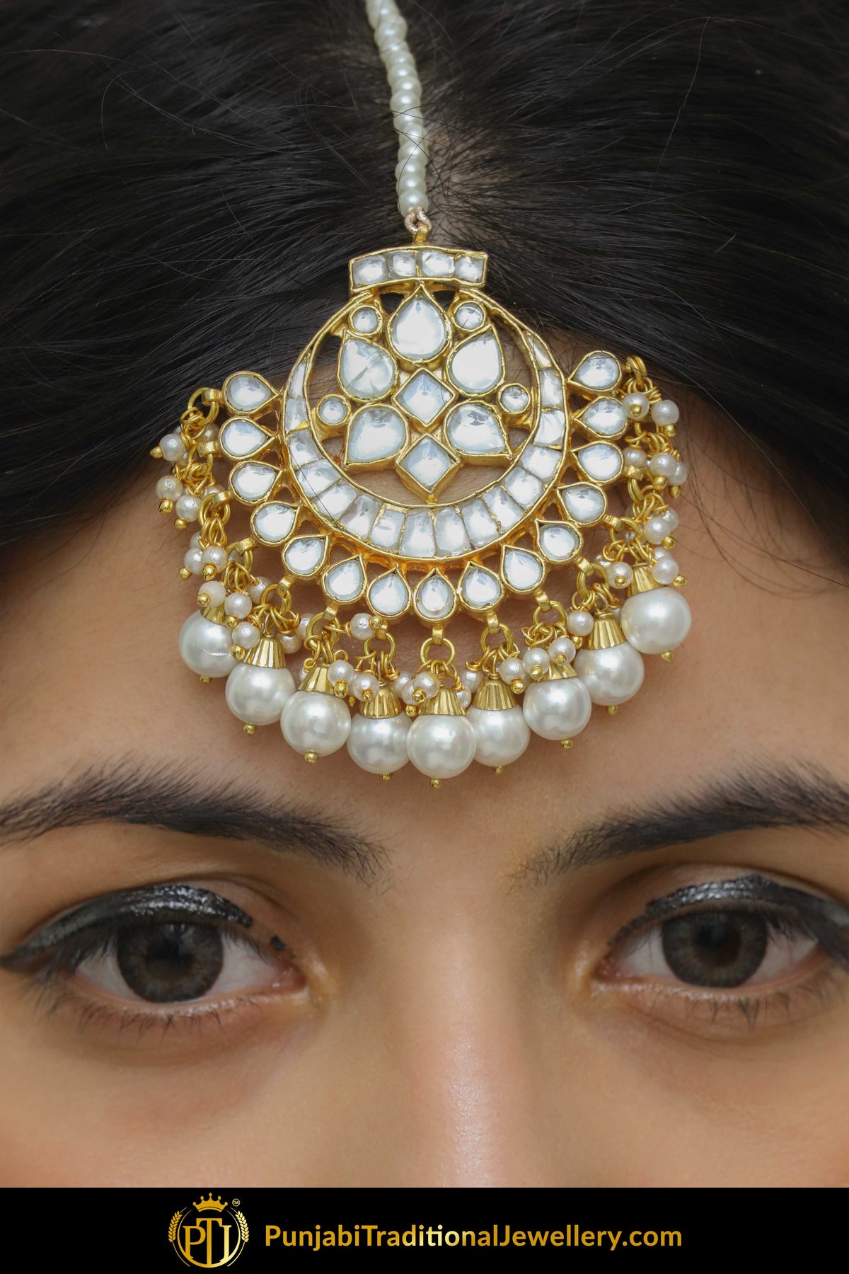 Banujah Kundan Pearl Tikka | Punjabi Traditional Jewellery Exclusive
