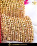 Gold Finished Champagne stone Bangles Set (Both Hand Pair) | Punjabi Traditional Jewellery Exclusive