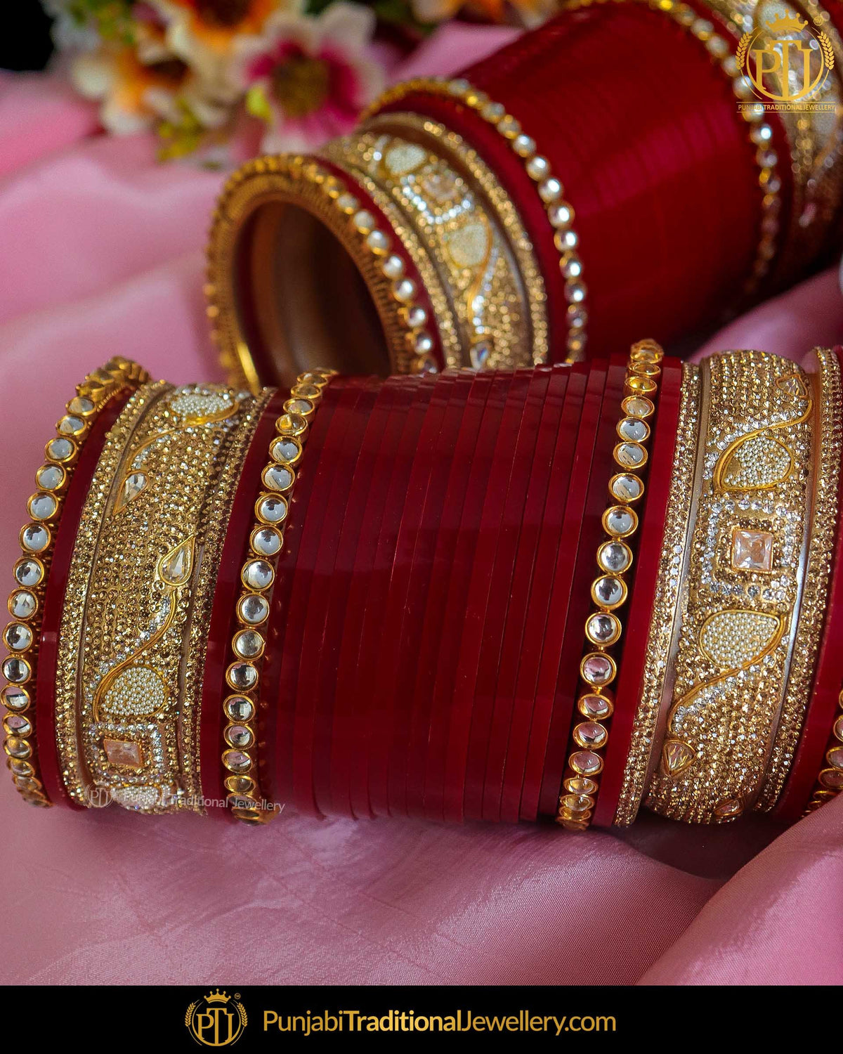 Red Kundan Bridal Chura | Punjabi Traditional Jewellery Exclusive