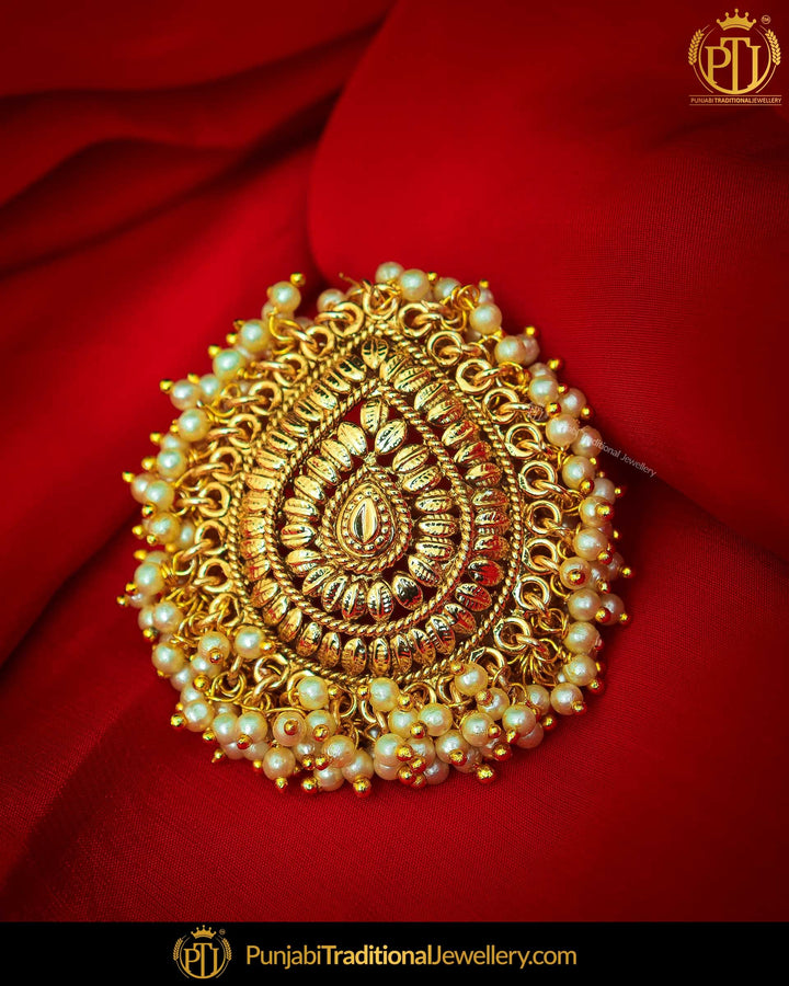 Gold Finished Jodha  Pearl Ring | Punjabi Traditional Jewellery Exclusive