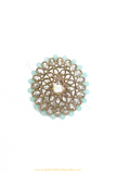 Antique Gold Finished Firoza Champagne Stone Ring By PTJ