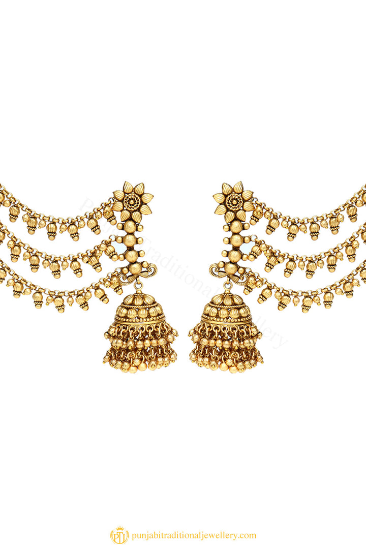 Gold Finished Earrings by PTJ