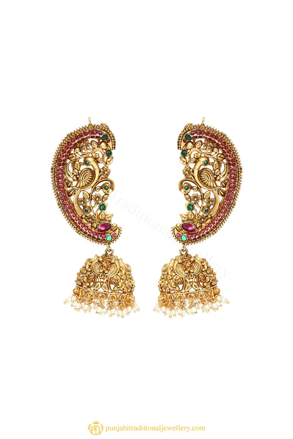 Gold Finished Earrings by PTJ