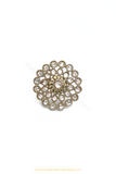 Gold Finished Navratan Kundan Ring By PTJ