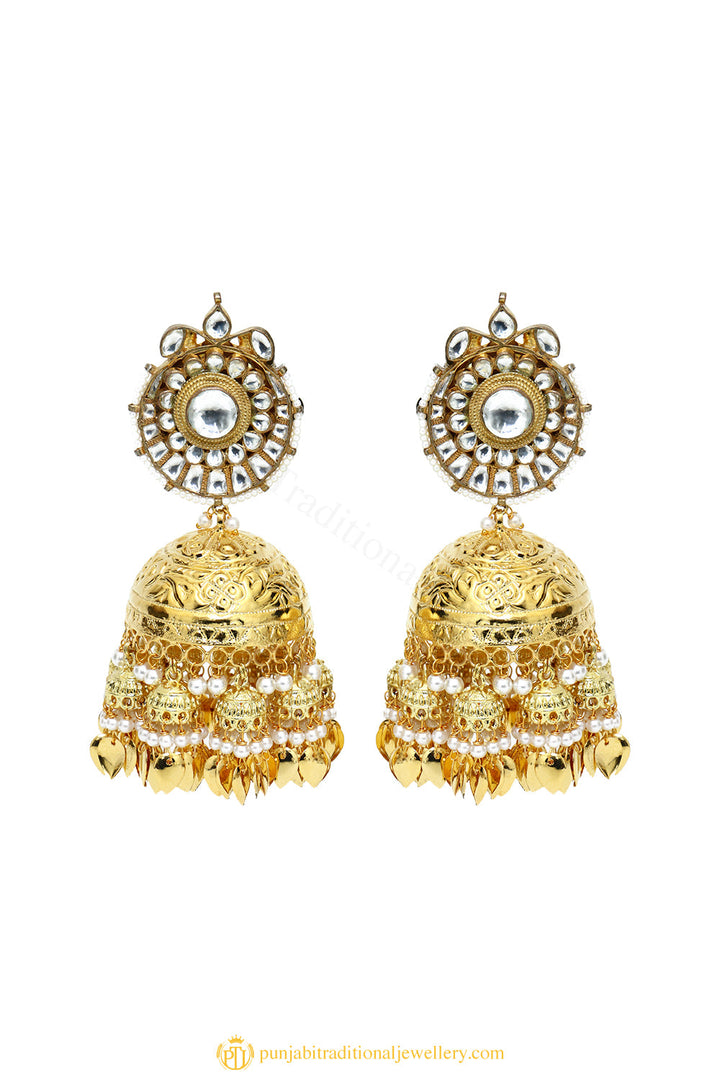 Gold Finished Earrings by PTJ