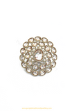 Gold Finished Navratan Kundan Ring By PTJ