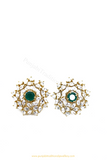 Gold Finished Emerald AD Studs By PTJ