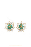 Gold Finished Emerald AD Studs By PTJ