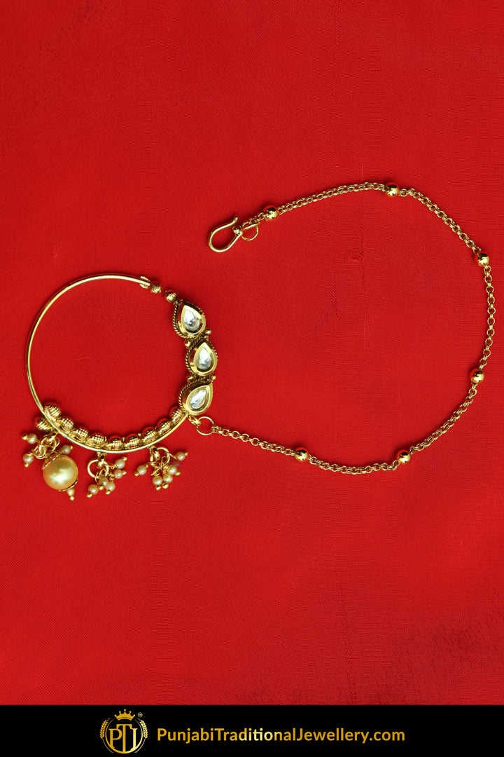 Gold Finished Kundan Nath| Punjabi Traditional Jewellery Exclusive