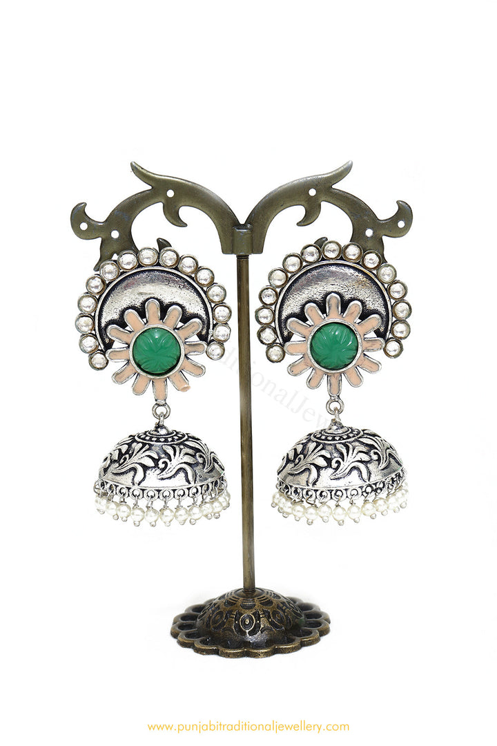 Oxidised Hand Painted Earrings by PTJ
