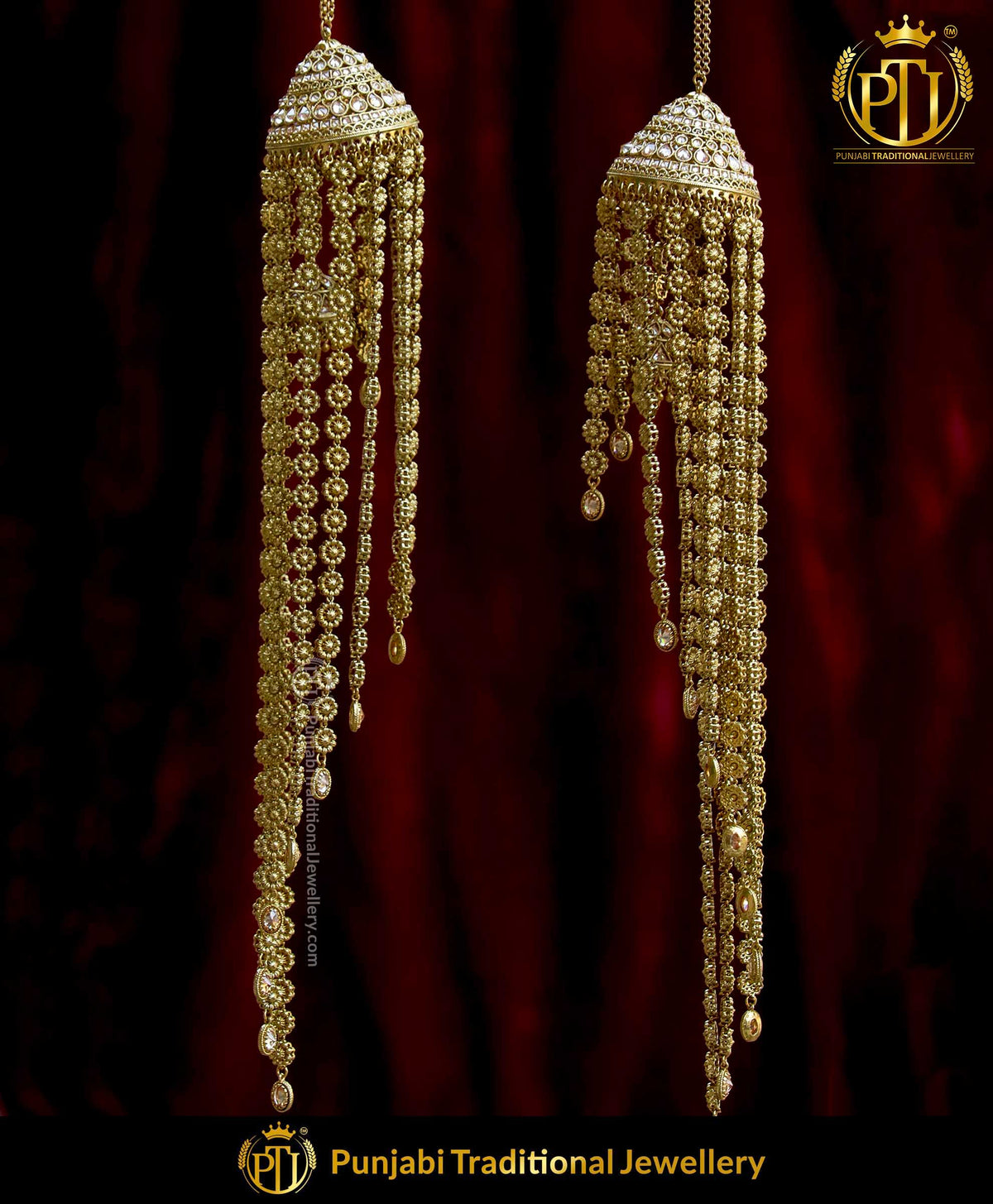 Antique Gold Finished Champagne Stone Bridal Kalira | Punjabi Traditional Jewellery Exclusive