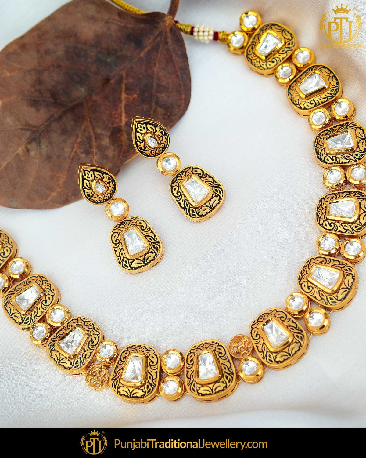 Antique Gold Kundan Pearl Necklace Set | Punjabi Traditional Jewellery Exclusive