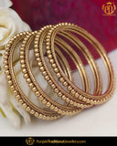 Antique Gold Finished Bangle Set (Both Hand Pair) | Punjabi Traditional Jewellery Exclusive