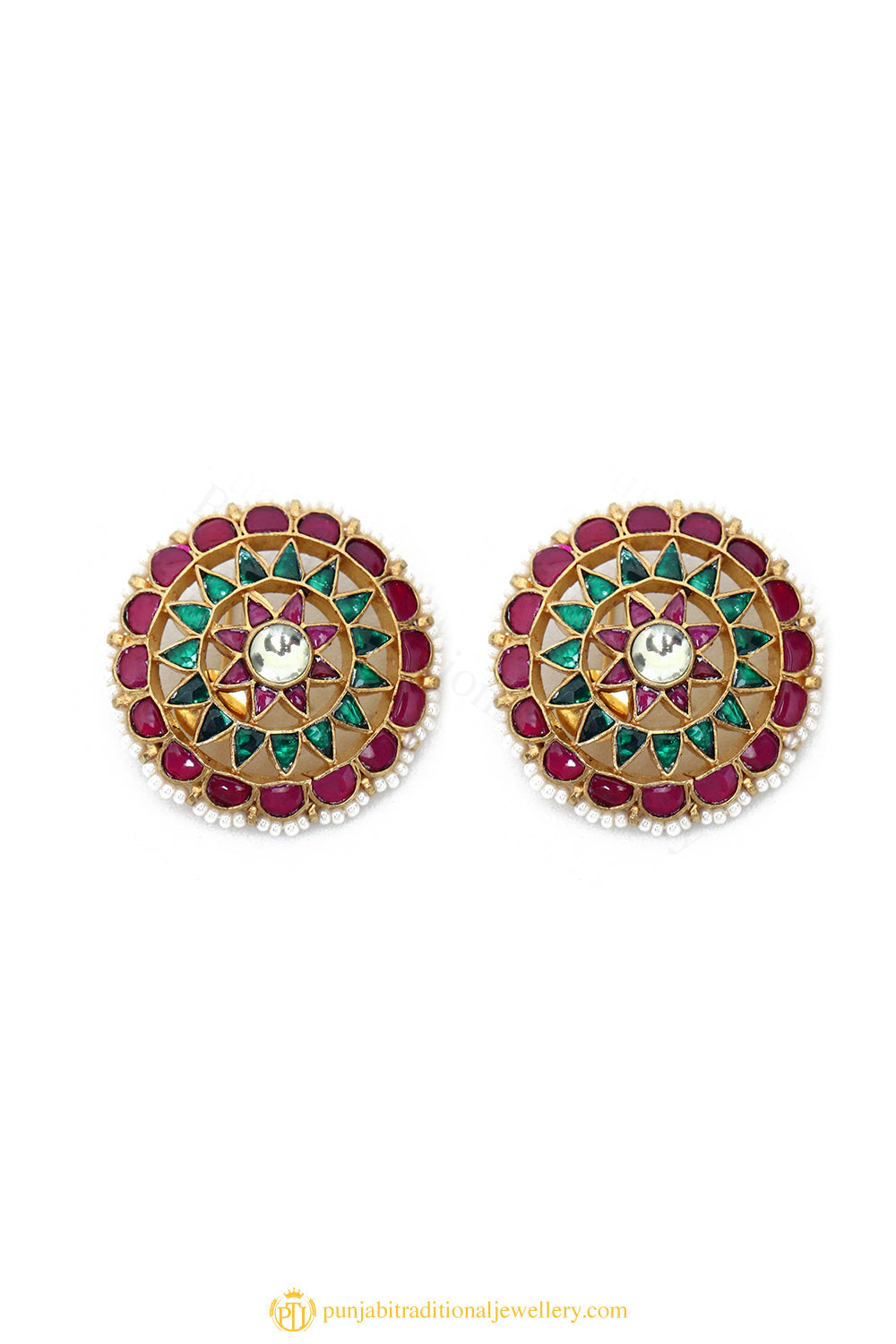 Gold Finished Earrings by PTJ