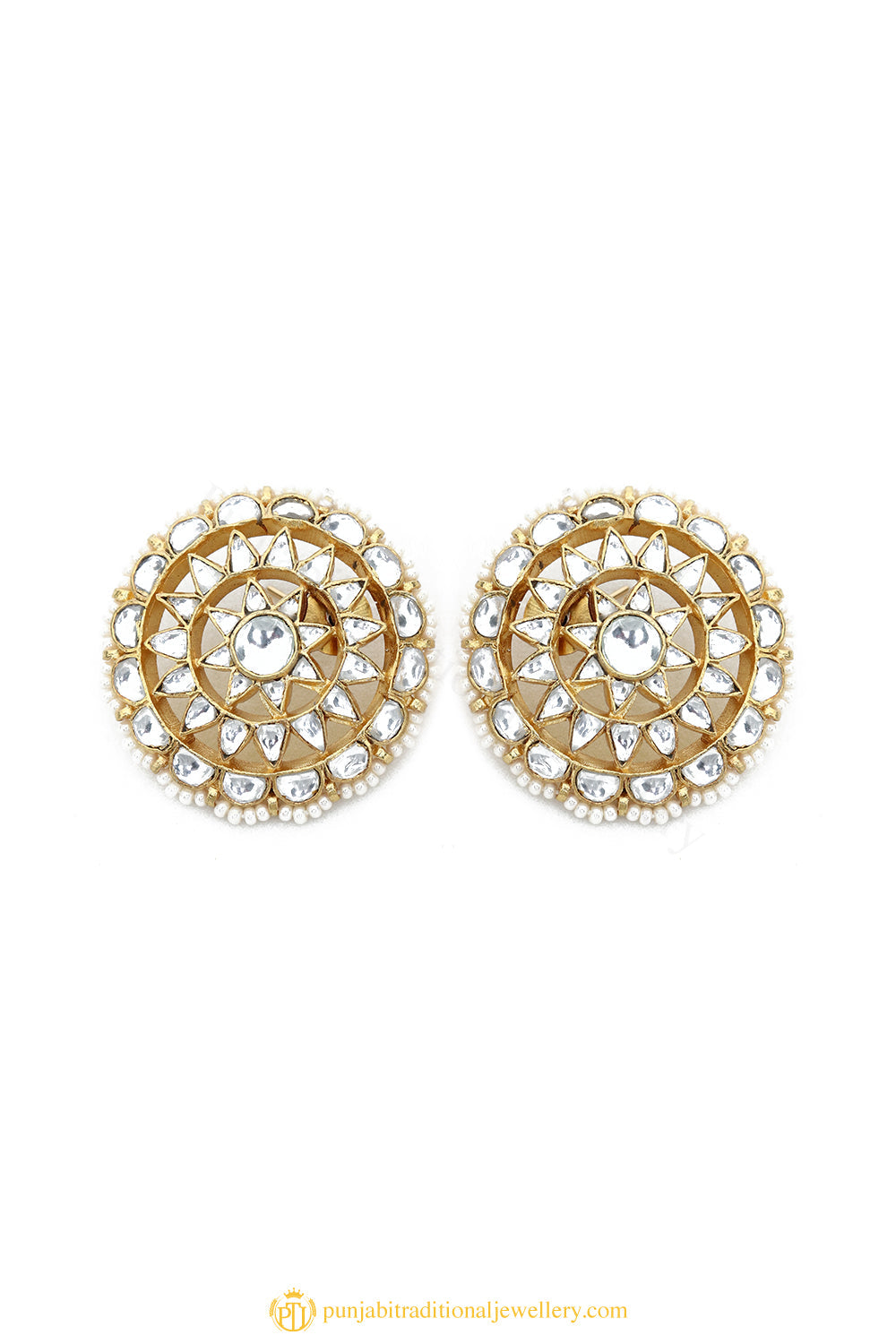 Gold Finished Earrings by PTJ