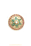 Gold Finished Rubby Emerald Jadau Ring By PTJ